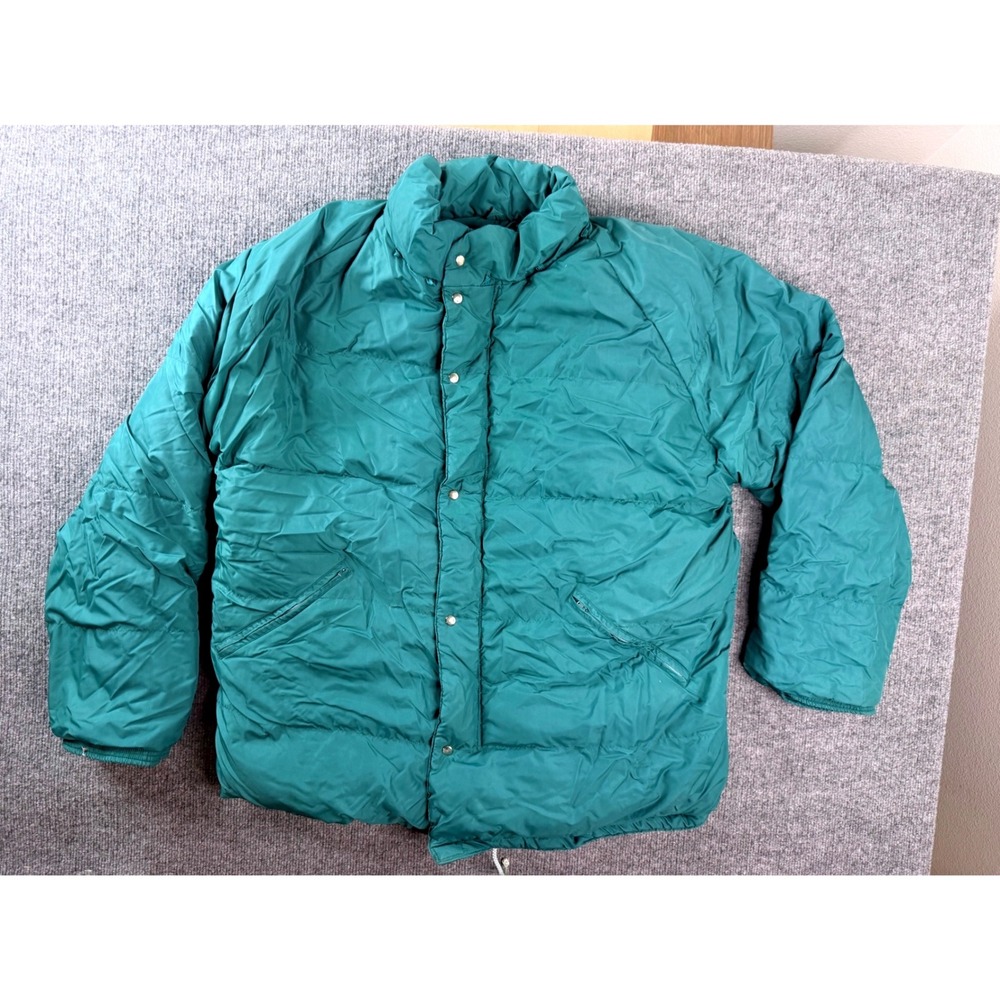 Vintage Campways The Alaskan Down Puffer Jacket Teal Nylon Mens XL Workwear 90s